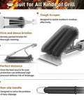18 Inch Adjustable Grill Brush With Scraper for Outdoor Grills Heavy Duty BBQ Cleaner with stainless steel bristles and non-slip handle.