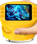 Kid-Friendly Handheld Microscope With 2.0 Inch IPS Screen, 1000X Magnification, Rechargeable Portable STEM Lab Toy for Boys and Girls Ages 4-12, Outdoor Science Gift, Educational Pocket Microscope, Orange held in hand