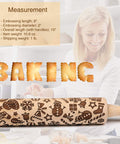 Christmas Themed Embossed Rolling Pin For Baking Cookies With Snowflake And Snowman Designs Wooden Engraved Springerle Style Dough Roller
