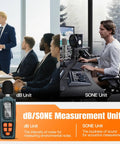 Handy Decibel Meter For Home, Office And Factory, Digital Sound Level Meter With AC Weighting, Reads 30 To 130 dB, Fast And Slow Response, Max And Min Readouts, LCD Screen, Neighbors Noise Checker, Vitality Orange, handheld meter display