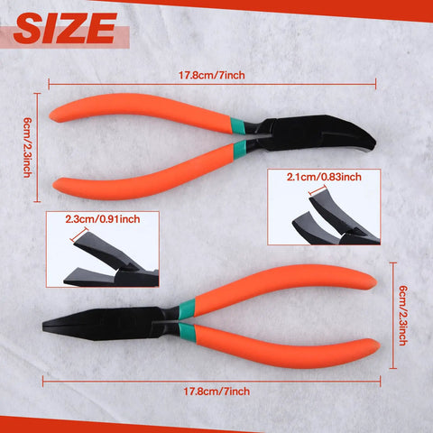Beefy 2 Pack 7 Inch Metal Hand Seamers Pliers Set With Straight Jaw And 45 Degree Jaw For Sheet Metal Bending Flattening