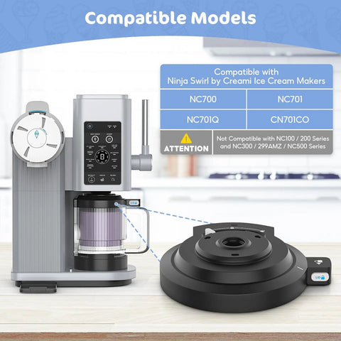 Replacement Outer Bowl Lid For NC700 Series Ice Cream And Soft Serve Makers Fits NC701 And Similar Models displayed on countertop