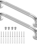 Two Pack 18 Inch Grab Bars For Bathtubs And Showers Stainless Steel No Slip Shower Handles With Screws For Handicap Elderly Support