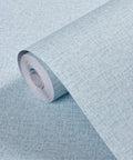 Light Blue Faux Grasscloth Peel And Stick Wallpaper 15.7x120 Inches Self Adhesive Contact Paper with Textured Fabric Look in roll