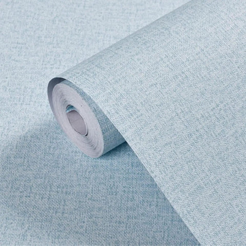 Light Blue Faux Grasscloth Peel And Stick Wallpaper 15.7x120 Inches Self Adhesive Contact Paper with Textured Fabric Look in roll