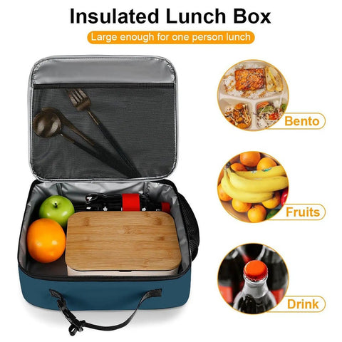 Mountain Landscape Insulated Lunch Box Reusable Cooler Bag Tote For Women Men Kids Sun Design Lunch Box with utensils inside