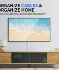 One Cord Channel Cable Hider For Wall Cables 254 Inch Length White Cable Cover For TV Mounts under a wall-mounted TV