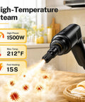 Odsd Handheld Steam Cleaner With 3 Level Steam Control For Home And Car Deep Cleaning Upholstery Tile Grout Heavy Duty Hot Vapor Mop Easy Handle Adjustment, emitting high-temperature steam from nozzle.