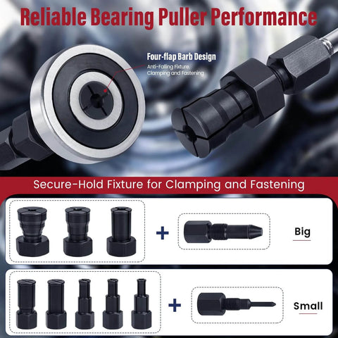 12pcs Blind Hole Collet Bearing Puller Set With Slide Hammer Built Tough Pro Grade Internal Bearing Extractor Kit components