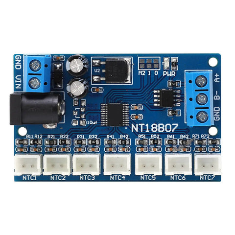 7 Channel RS485 Temperature Sensor Module With 6-24V Power Supply And Cascading Up To 247 Modules for PLC and paperless recorder use