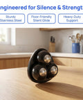 Twelve Pieces Self Adhesive Mini Casters And Swivel Ball Wheels That Roll Smooth As Butter For Trash Cans Storage Bins And Kitchen Organizers With Easy Peasy Sticky Backing To Boost Home Storage Game Today on kitchen countertop.