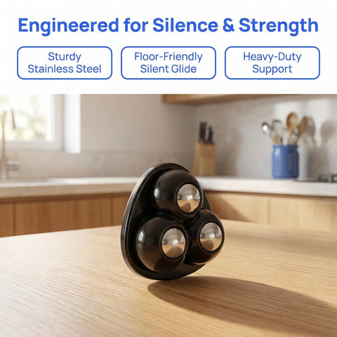 Twelve Pieces Self Adhesive Mini Casters And Swivel Ball Wheels That Roll Smooth As Butter For Trash Cans Storage Bins And Kitchen Organizers With Easy Peasy Sticky Backing To Boost Home Storage Game Today on kitchen countertop.