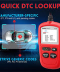 AL329 OBDII Code Reader Scanner For Cars Upgraded One Click I M Emissions Readiness Reads Generic P0 P2 P3 U0 And Manufacturer Codes