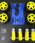 Dope Smart Robot Car Chassis Kit With Speed Encoder TT Motors 4WD Leaf Texture Wheels Metal Panel Platform components