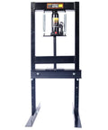 Heavy Duty 6 Ton Hydraulic H Frame Shop Press With Adjustable Height And Pressure Relief Valve For Grease Monkey Bearing Pull Auto Repair And Sheet Metal Work front view.