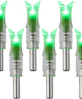 6 Pack LED Lighted Nocks for Crossbow Arrows 0.300 Inch Inside Diameter Green Glow for Night Hunting