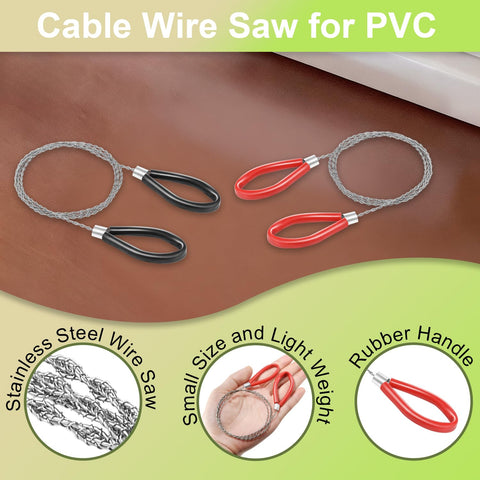 Dual Cable Wire Saw Set For PVC And Stainless Steel Pocket Rope Saw 31.3 Inch Grab And Go Emergency Tool for camping and hiking