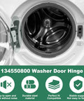 Upgraded 134550800 Washer Door Hinge With Bushings And 131763310 Striker Kit For Front Load Washers Easy Install shown installed