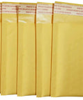 30 Pack 3.5x5 Inch Padded Bubble Mailers Self Seal Kraft Envelopes For Fast Shipping, displayed in a fan arrangement.