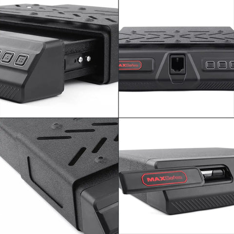 Quick Draw Under Desk Gun Safe With Biometric Finger Vein Lock, spacious top view showing solid steel design and access panel.