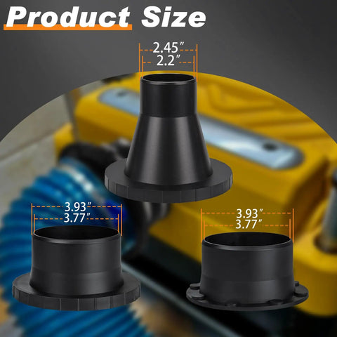 4 Inch Magnetic Dust Collection Fittings For Shop Vacs And Woodworking Gear Providing No Sweat Hookups and smart one to multi port configs, showcasing sizes.