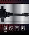 Side view of Ignition Coil Pack UF549 for Nissan Altima Rogue Sentra Versa Cube NV200 engines with corrosion protection icons