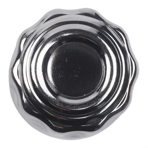 Solid NPT Threaded Breather Cap Reducer For Hydraulic Oil Tank Vent Filter 40 Micron Filtration, top view, black shiny finish.