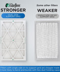 Comparison of stronger Glastoss dual side support grid filter with standard single side air filter for Six Pack MERV 10 Pleated Air Filter For Carrier Payne Bryant HVAC Systems Replacement Filter High Efficiency Filtration For Better Airflow Ideal For Allergy Relief And Clean Indoor Air