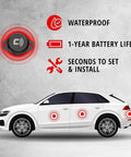 BT Vibration Sensor Add On For CarLock Device Amped Up Theft Protection With Instant Motion Alerts Extends CarLock OBD Or Wired System Not Standalone Easy Install On Doors Or Valuables For Extra Coverage And Quick Response on car door, waterproof