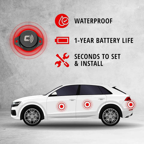 BT Vibration Sensor Add On For CarLock Device Amped Up Theft Protection With Instant Motion Alerts Extends CarLock OBD Or Wired System Not Standalone Easy Install On Doors Or Valuables For Extra Coverage And Quick Response on car door, waterproof