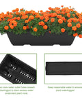 Five Tier Vertical Raised Garden Bed Planter Box With Drainage Holes Heavy Duty Metal Frame shown with orange flowers