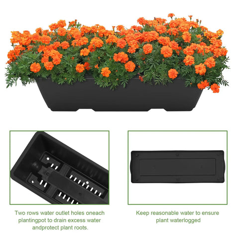 Five Tier Vertical Raised Garden Bed Planter Box With Drainage Holes Heavy Duty Metal Frame shown with orange flowers