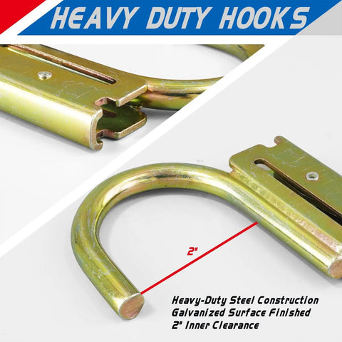 2 Inch E Track J Hooks Heavy Duty Tie Down Accessories For Trucks Trailers Garages Vans Warehouses And Workshops Galvanized Steel