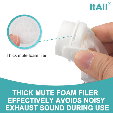 Replacement Swivel Elbow Connector For CPAP Hoses Fits F20 F30 Style Machines Quiet Vent Diffuser Keeps Sleep Peaceful Durable Elbow Adapter For Smooth Airflow No Fuss Install Replace Every 3 Months ItAll Supplies thick mute foam filter