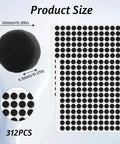 Lock Tight Adhesive Felt Pads For Furniture Legs 312 Pack Round Cabinet Bumpers showing dimensions 10mm diameter and 4.5mm thick black pads.