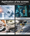Application of Black And Silver Hex Socket Head Screw Set With Nuts And Flat Washers in machinery, engineering, cars, vessels