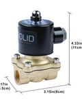 Half Inch Brass Electric Solenoid Valve 24 VAC Normally Closed For Air Water Non Potable NBR Seal Corrosion Resistant