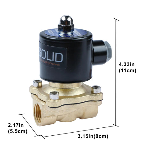 Half Inch Brass Electric Solenoid Valve 24 VAC Normally Closed For Air Water Non Potable NBR Seal Corrosion Resistant