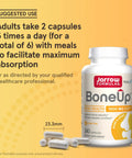 BoneUp For Bone Density With Vitamin D3 And K2 Calcium Support Supplement 240 Capsules bottle and capsules