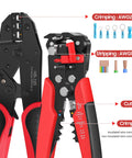 3 In 1 Self-Adjusting Wire Stripper And Crimping Tool Kit For 10-24 AWG With Heat Shrink Connectors close-up view