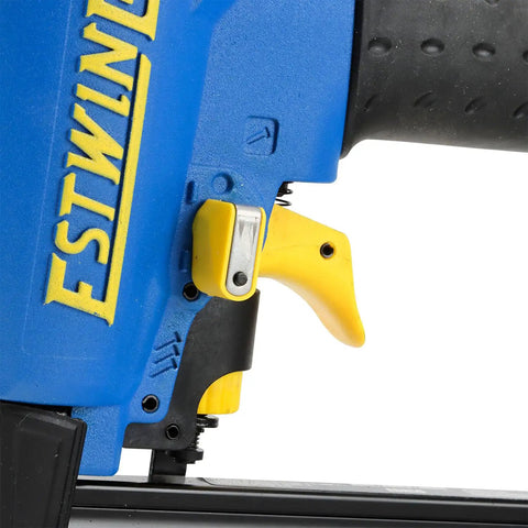 Pro Grade Pneumatic Brad Nailer Built Tough For Zero Stress Finish Work And Trim Install With An Adjustable Metal Belt Hook And Quick Connect Swivel Fitting For 18 Gauge 2 Inch Brads