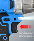 Heavy Duty 16.8V Cordless Electric Sheet Metal Cutter With Steel Gears And 1500mAh Battery control switch with speed settings.