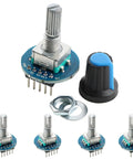 5Pcs EC11 Encoder Module With Knob Cap 360 Degree Rotary Potentiometer Digital Pulse Output For Arduino And Raspberry Pi