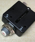 Heavy Duty Thermal Circuit Breaker 20 Amp 250VAC Push Reset Switch for Shop and Auto Rigs, black plastic with manual reset switch.