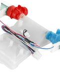 Heavy Duty Washer Water Inlet Valve Replacement That Fixes Leaks, Overfilling, Slow Fill, And Temperature Fluctuations For Popular Whirlpool Maytag Kenmore Amana Crosley Machines, Replaces W11210459 And AP6329217 red and blue dual solenoid valve