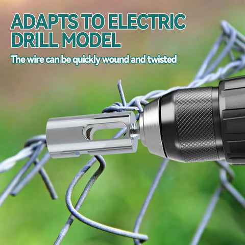 Twist Ties Drill Chuck Tool For 9 And 11 Gauge Fence Ties Compatible With 3 8 Inch Power Drills Wire Twister in use