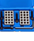 Built Tough Precision Hardened Steel Gauge Block Set 1 2 3 Inch Sizes in blue case with calibration blocks, screws, and hex key.