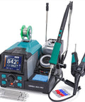 Two In One Microsoldering Station With Precision Iron And Hot Tweezers, Ten Tip Cartridges, Separate Interfaces, Dual Holders