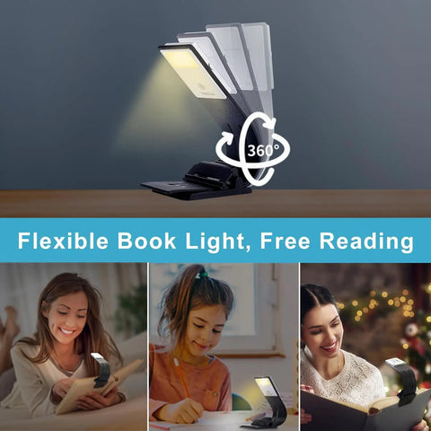 Clip On Bookmark Reading Light For Books In Bed With Adjustable Brightness Levels Soft Eye Friendly LED Built In USB Charge Ideal For Readers And Kids.