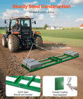 Heavy Duty Tow Behind Drag Harrow For ATV UTV Tractor And Lawn Care, 8 Ft Wide, grading field with rust-resistant iron, 72 inch chain